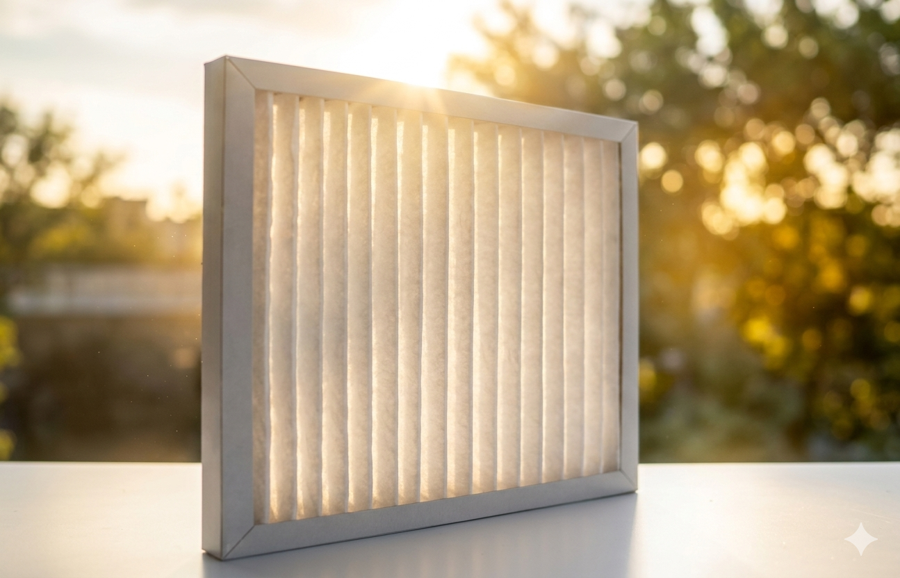 furnace filter in the sunlight